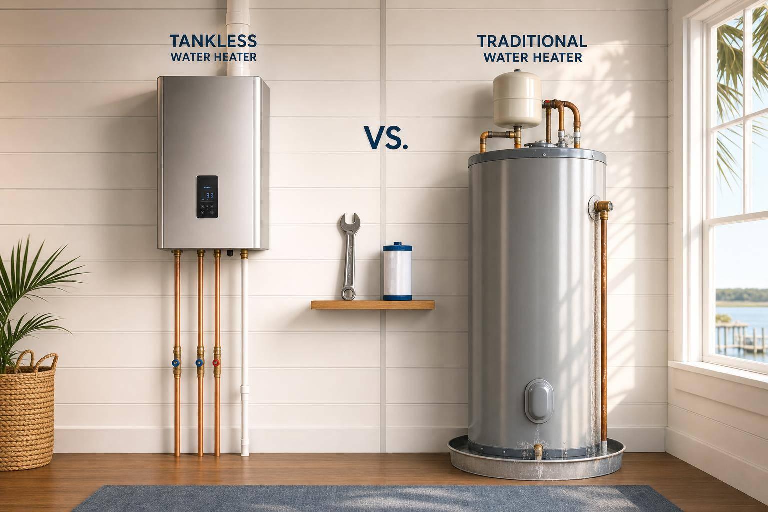 Home Plumbing Maintenance Checklist for Summer Tankless Water Heater vs Traditional Water Heaters in Bluffton